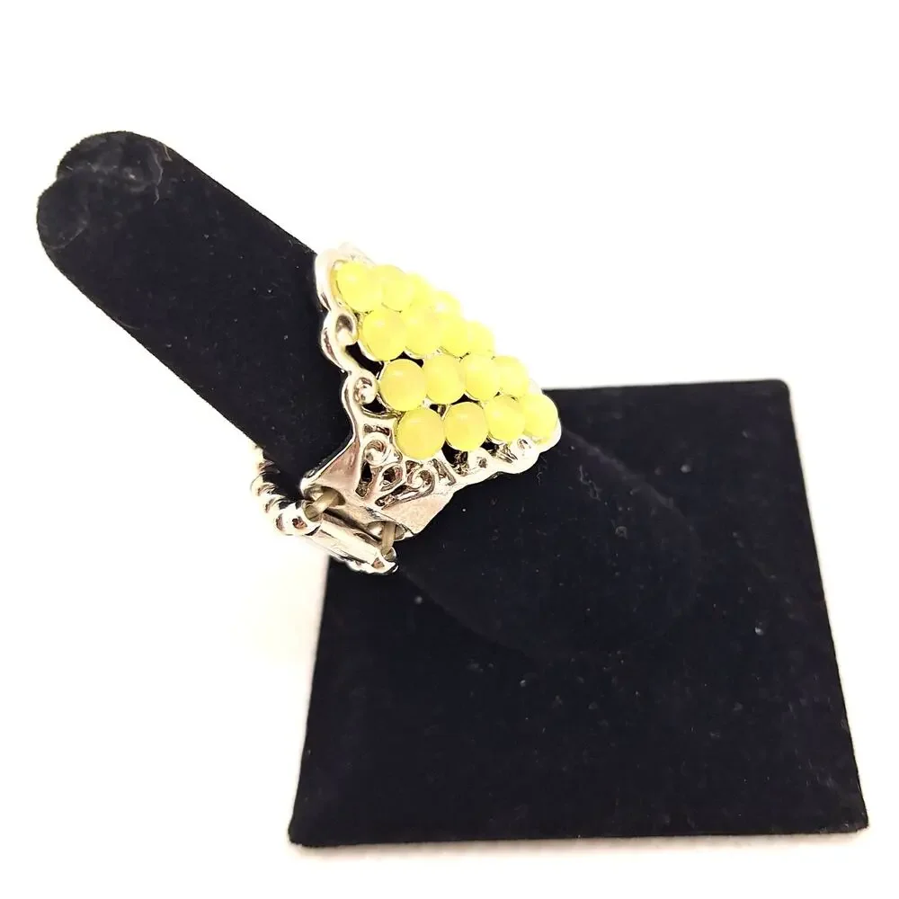 Paparazzi Stretch Rings Lot of 3 -1 Yellow/Silver 1 Black 1 White/Silver